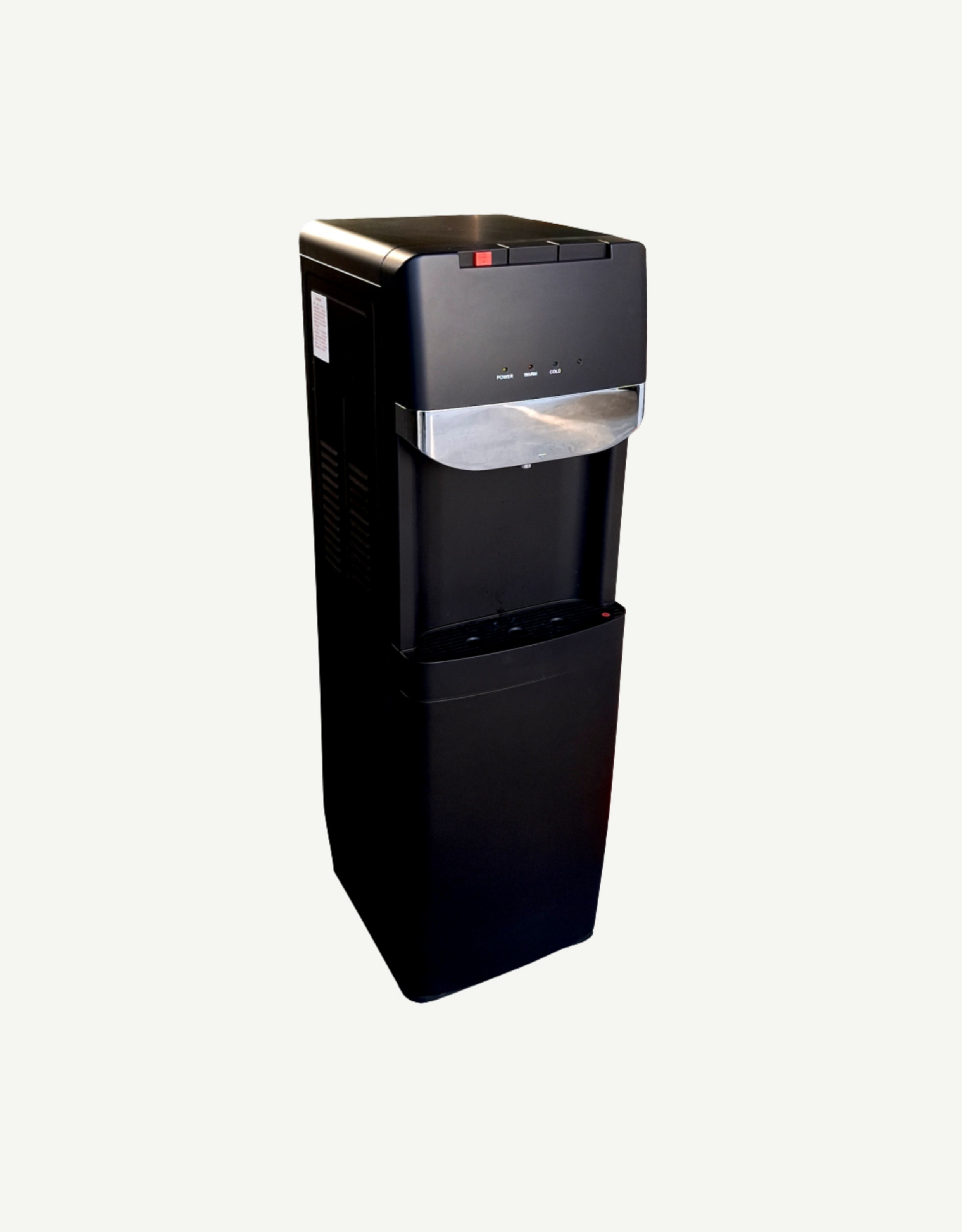 Erogatore d’acqua a colonna Blackeasy nero con tre selezioni e vaschetta raccogligocce